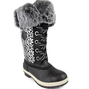 London Fog Melton 2 Women's Winter Boots Black and Gray Winter Boots